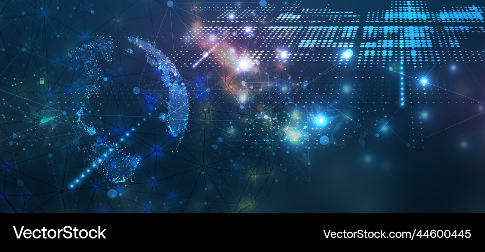 Technology data background idea of global Vector Image