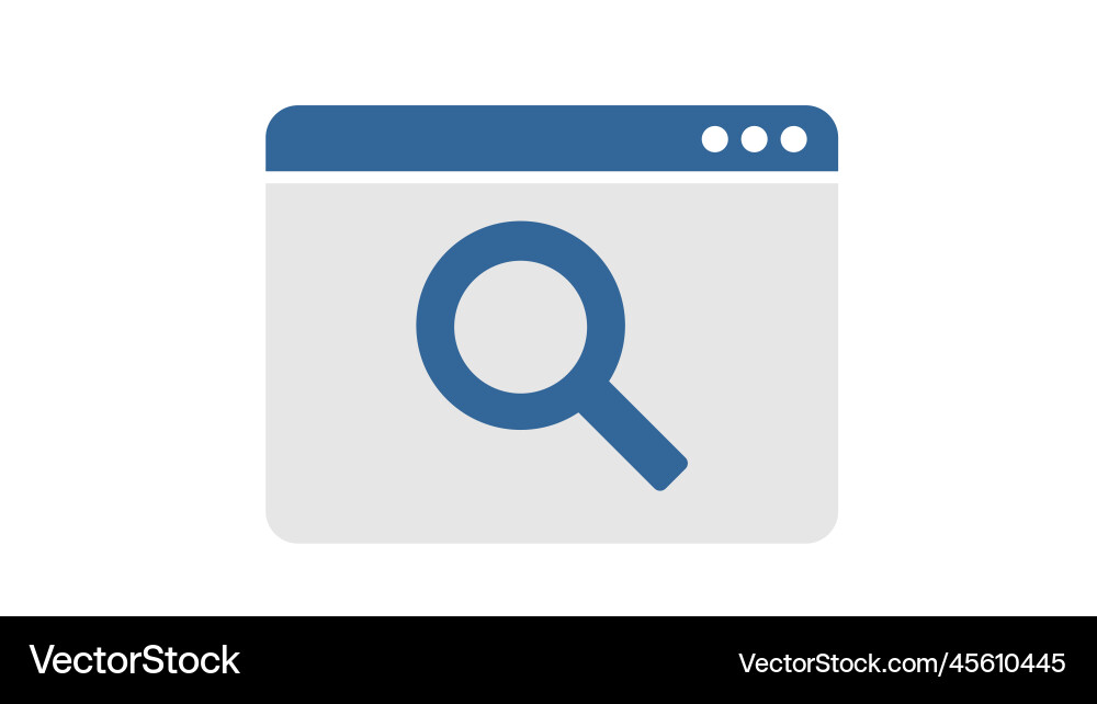 Window ui elements and conditions for search icon vector image