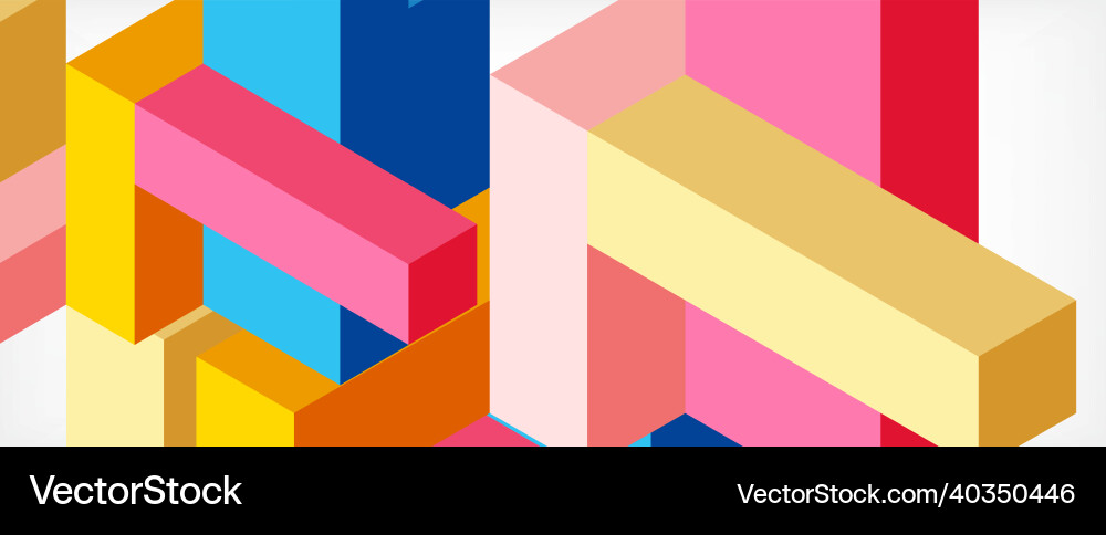 Abstract background 3d cubes cubic elements vector image