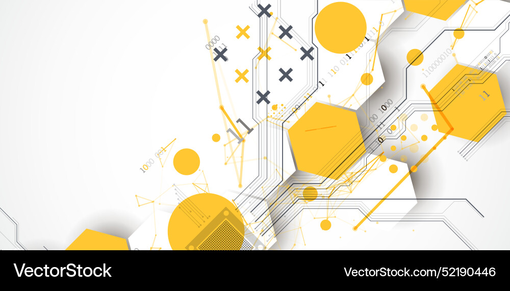 Abstract circuit board background with hexagons Abstract circuit board background with hexagons vector image