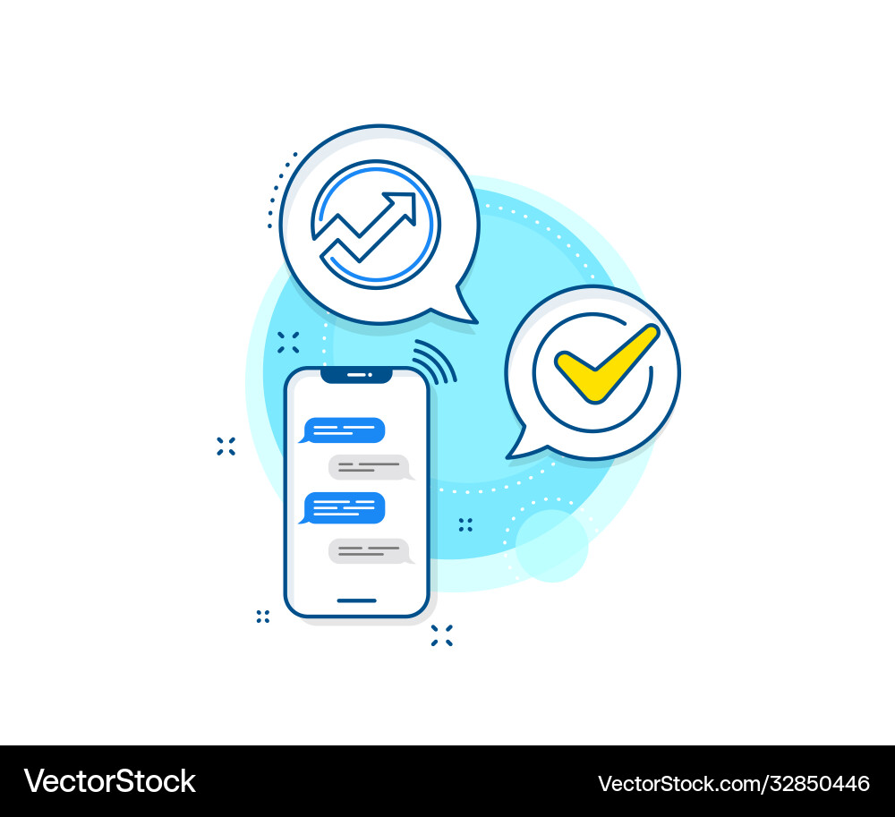 Chart line icon report graph in circle sign Vector Image
