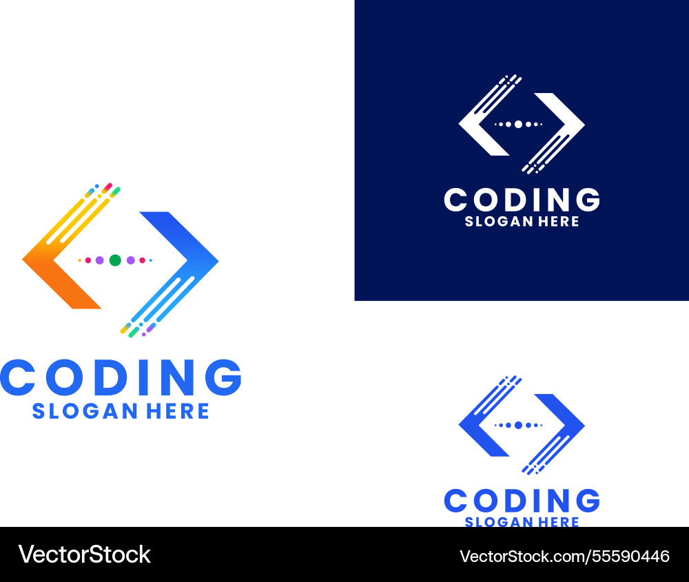 Coding with fast arrow logo design Coding with fast arrow logo design vector image