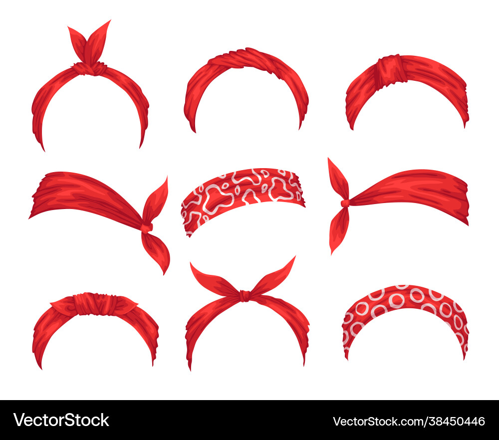 Collection retro headbands for woman mockups Collection retro headbands for woman mockups vector image