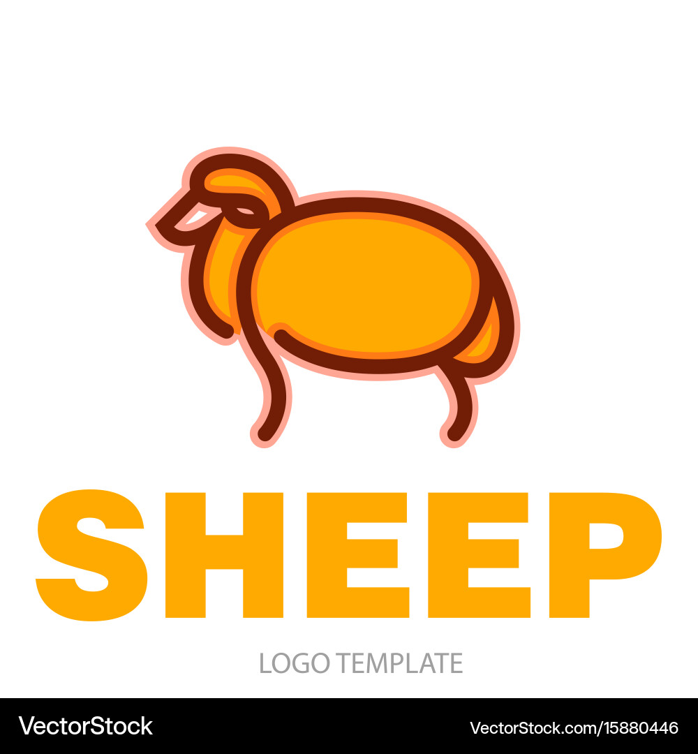 Color stylized drawing of sheep Vector Image