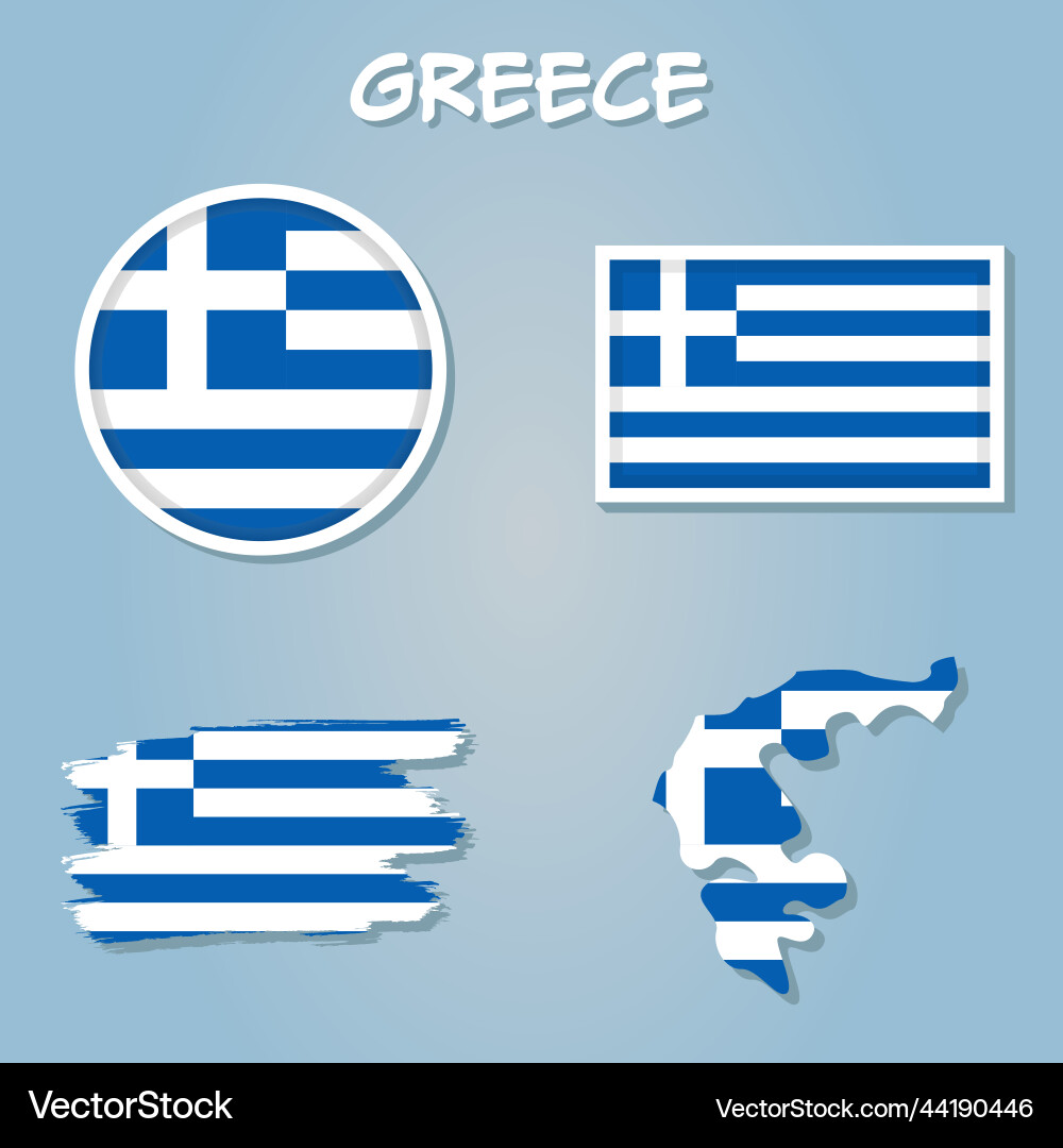Colorful flag map pointer and of greece Vector Image