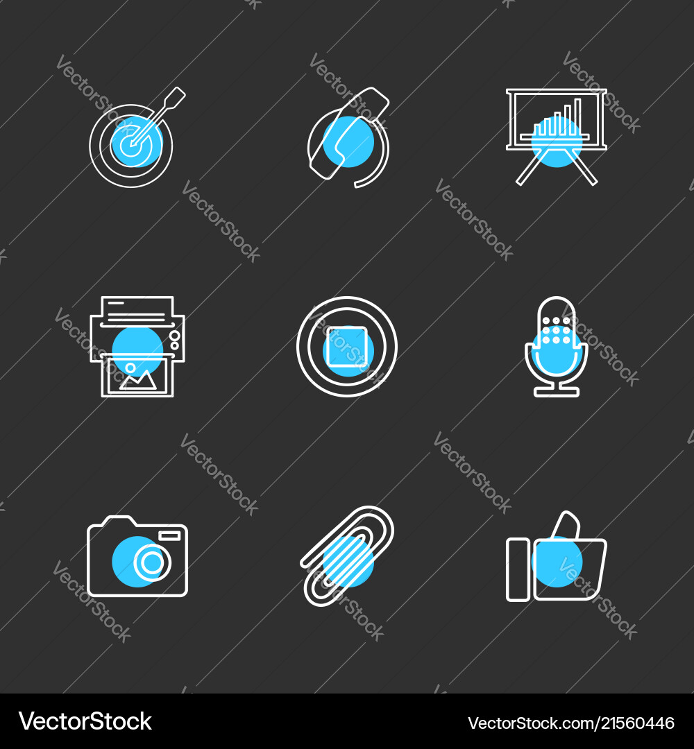 Dart focus graph like microphone stop pin Vector Image