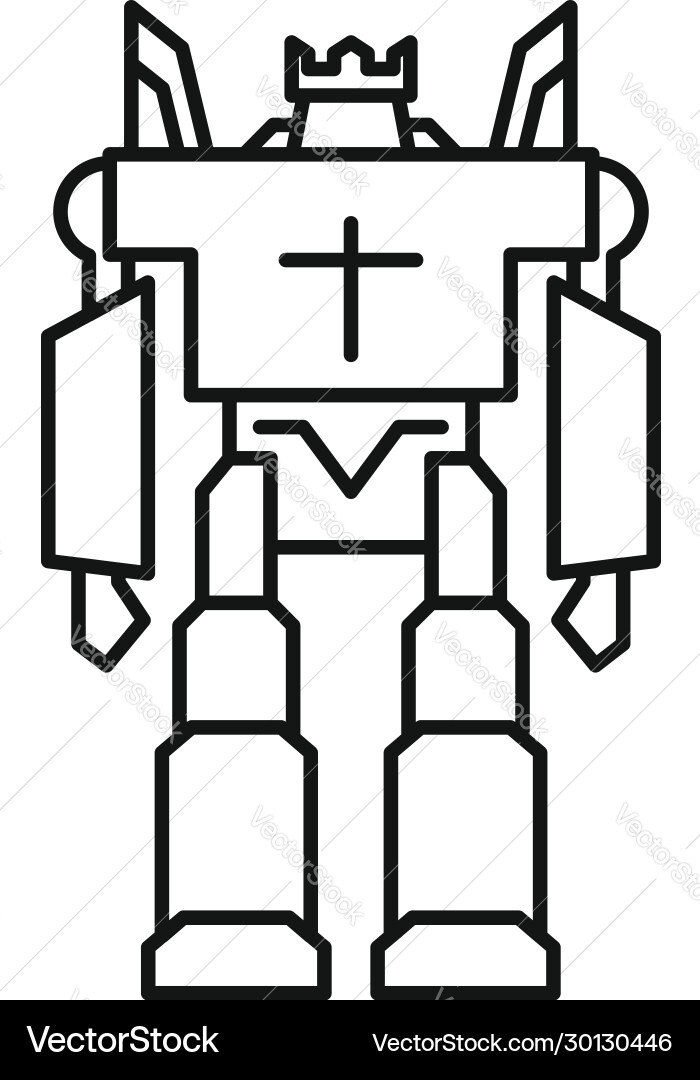 Guard robot transformer icon outline style Vector Image