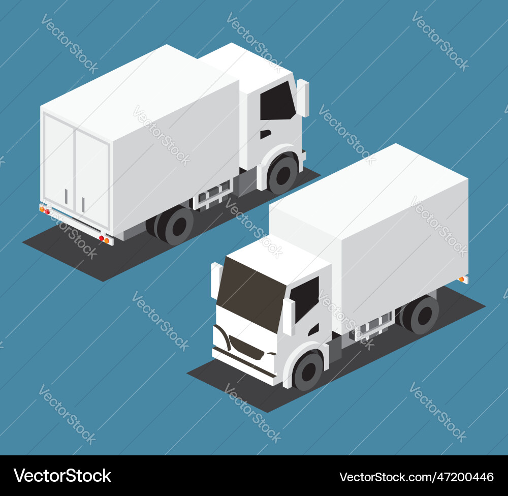 Isometric cargo truck commercial transport vector image