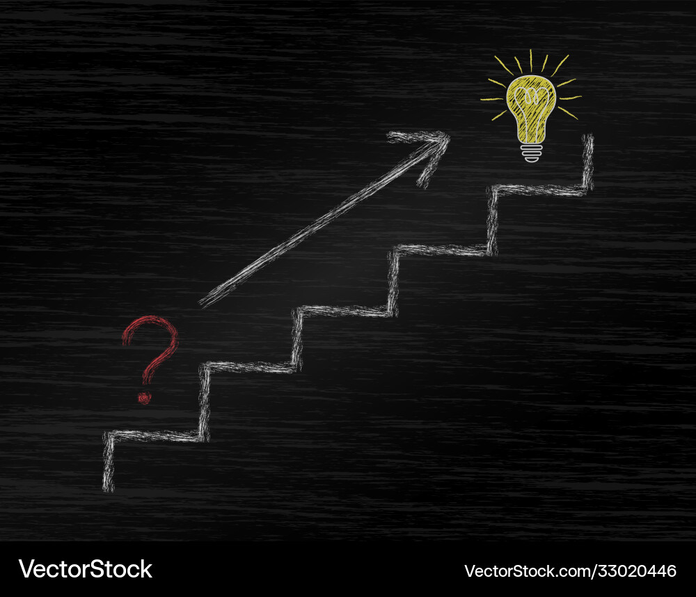 Ladder success path from problem to idea Ladder success path from problem to idea vector image