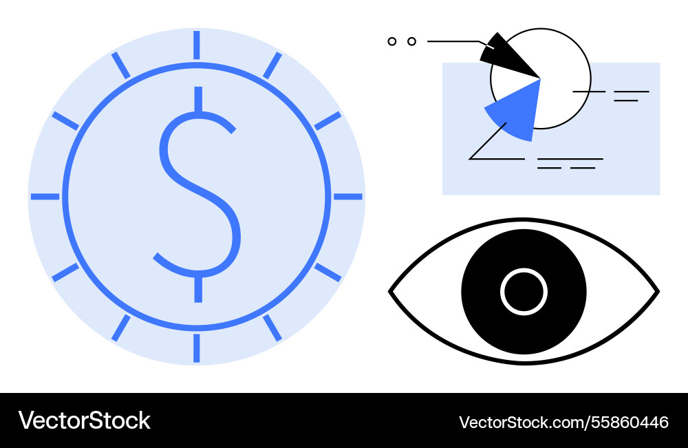 Monetary value analysis with charts and visual Vector Image