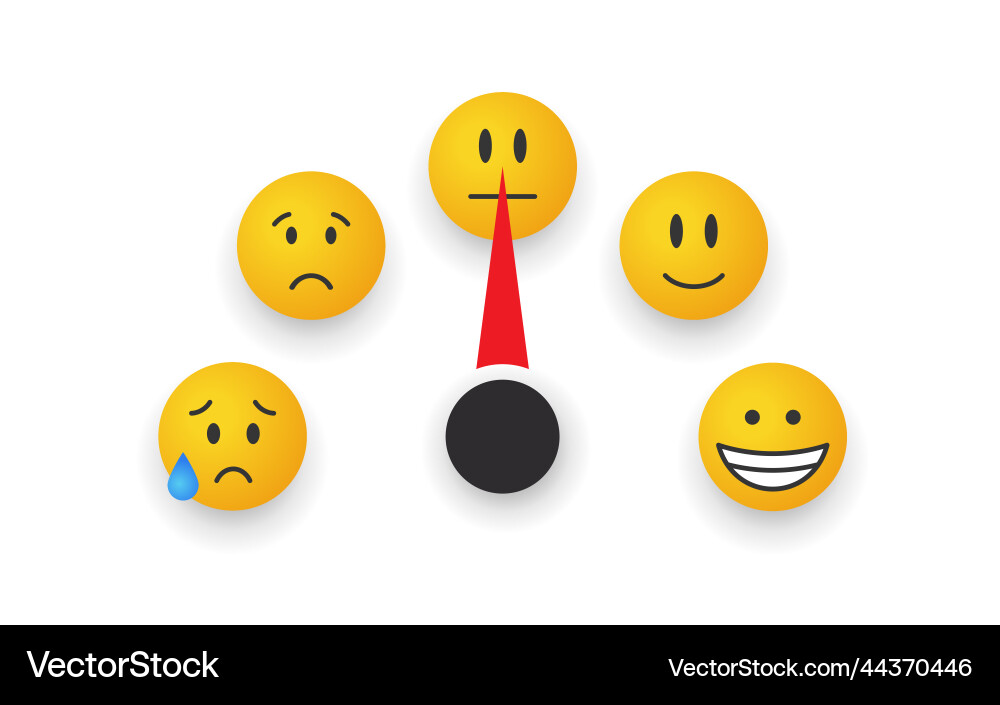 Mood scale satisfaction indicator rating smiles Mood scale satisfaction indicator rating smiles vector image