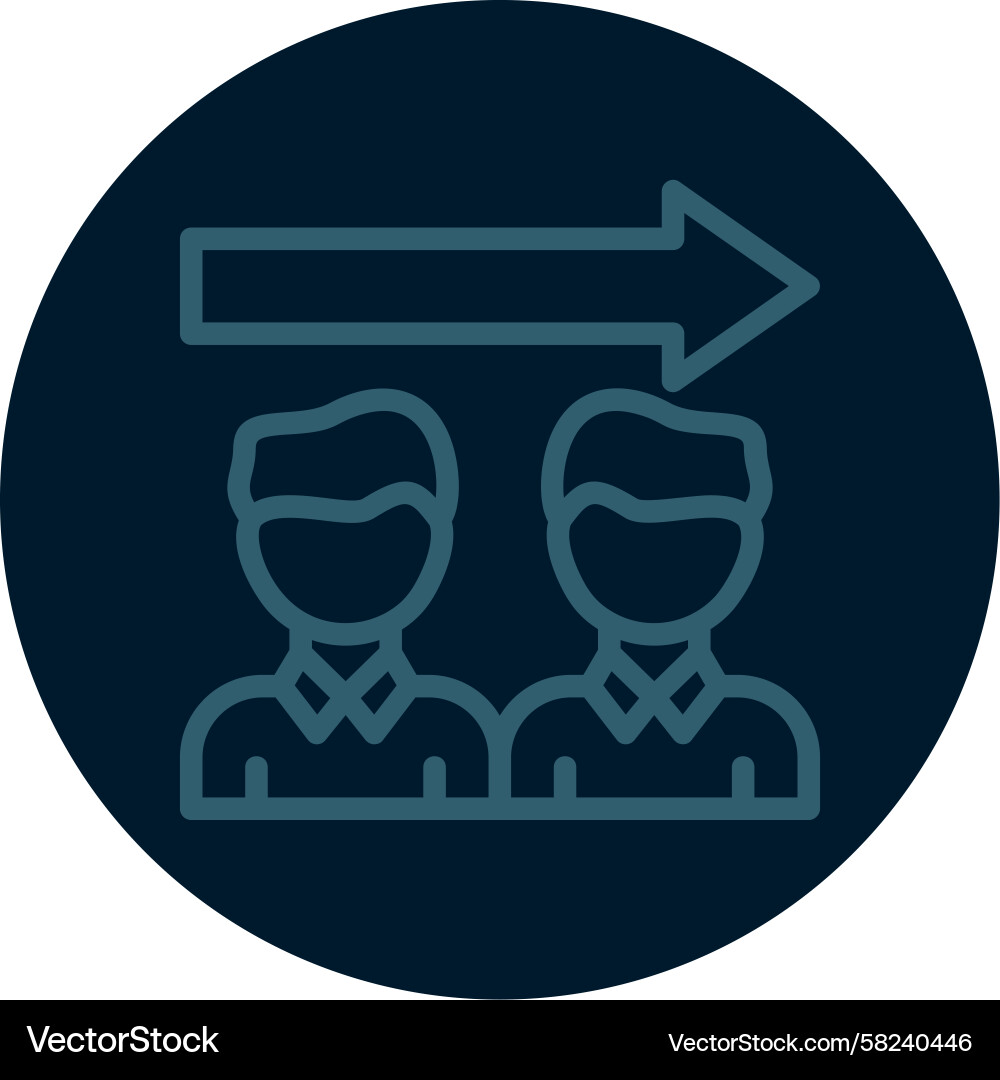 Multi-Colored Queue Line Icon Vector Image