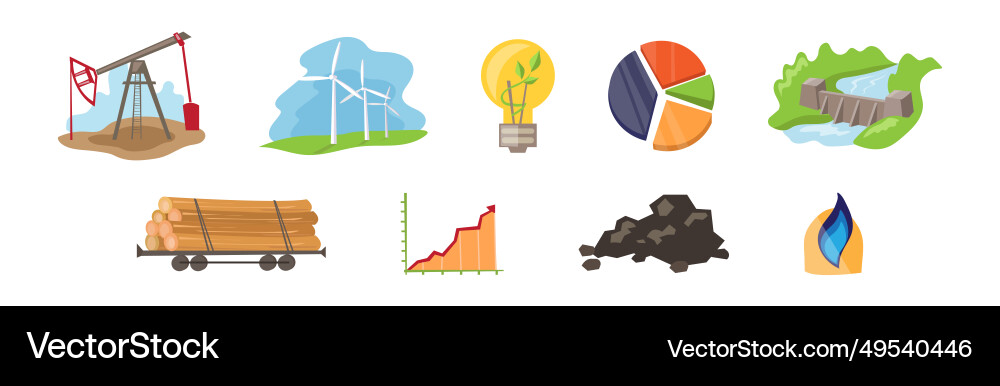 Natural resources industrial extraction item Natural resources industrial extraction item vector image