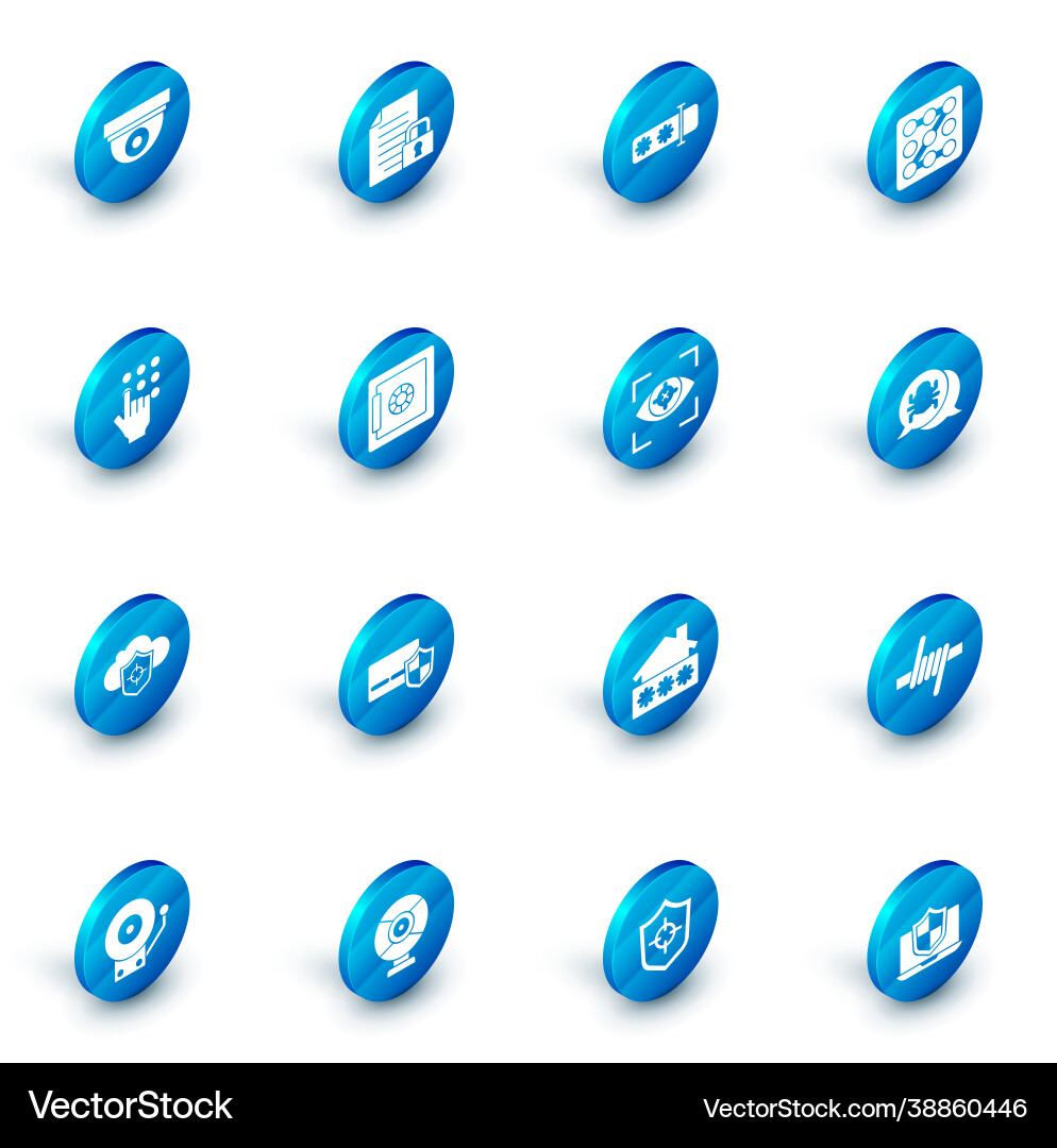 Set document and lock password protection vector image