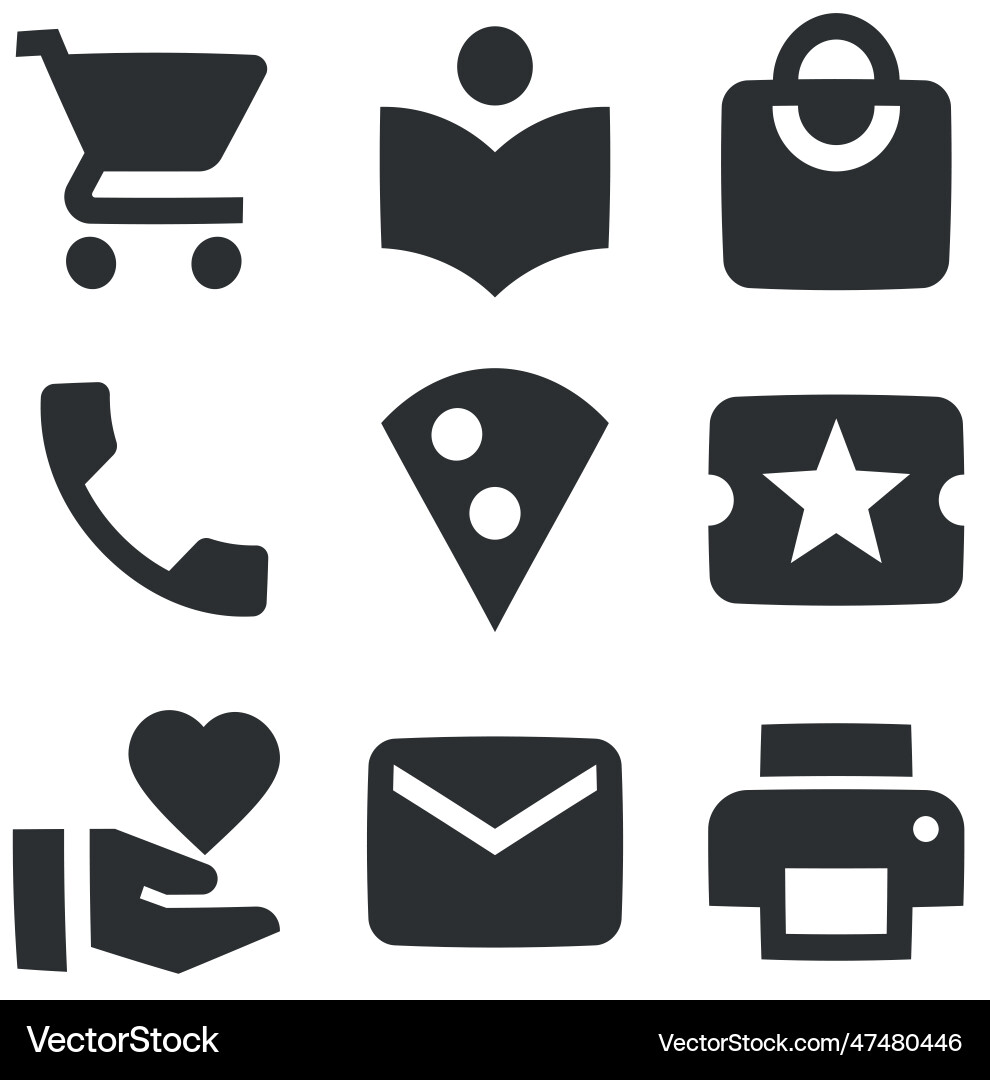 Set of 9 icons image collection thin line web Set of 9 icons image collection thin line web vector image