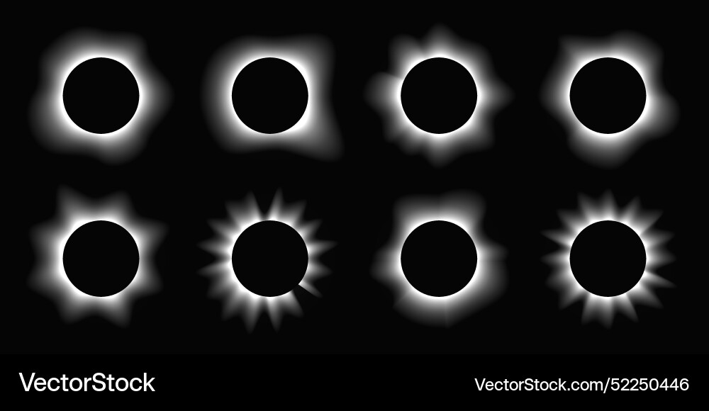 Set of circle illuminate light frames Vector Image