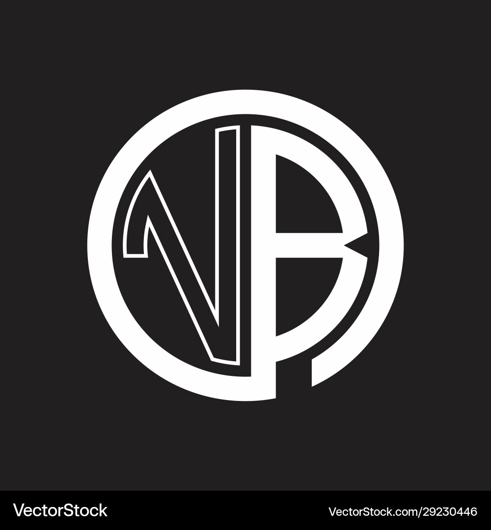 Vb logo with circle rounded negative space design Vector Image