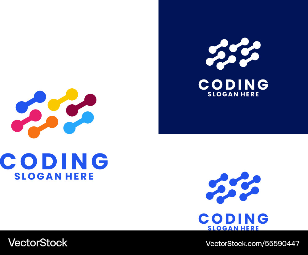 Abstract coding logo design modern code Abstract coding logo design modern code vector image
