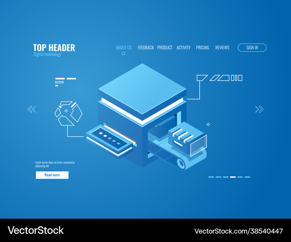 Automated factory assembly line production Automated factory assembly line production vector image