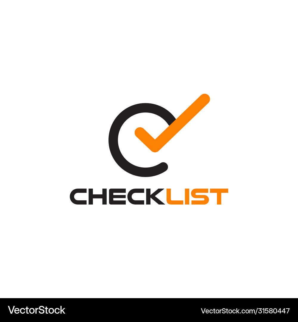Check list logo design with using c and l letter Check list logo design with using c and l letter Vector Image