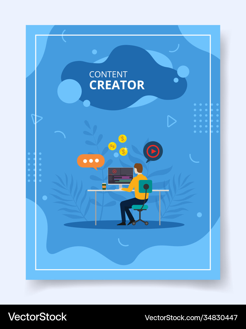 Content creator edit video upload for template Content creator edit video upload for template vector image