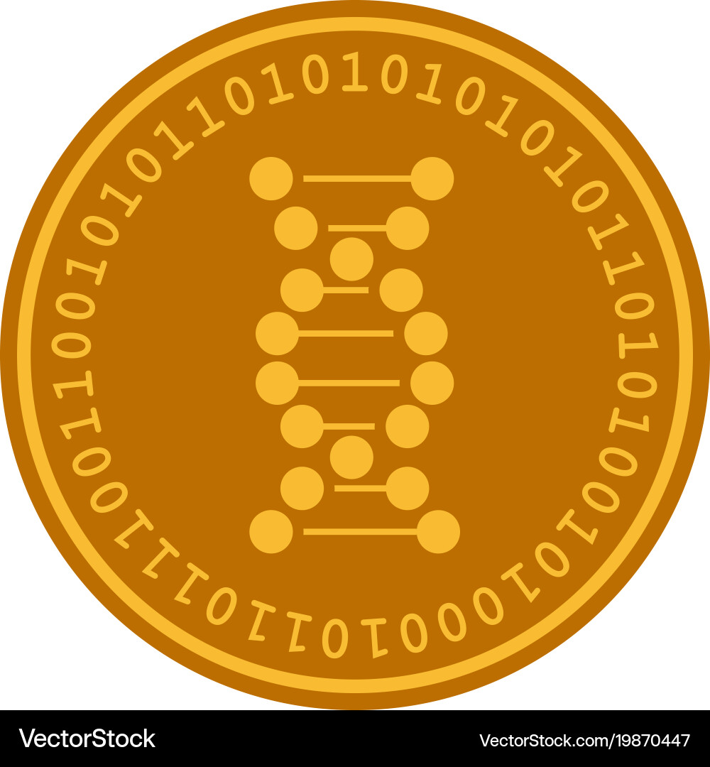 Dna molecule digital coin – Royalty-Free Vector | VectorStock