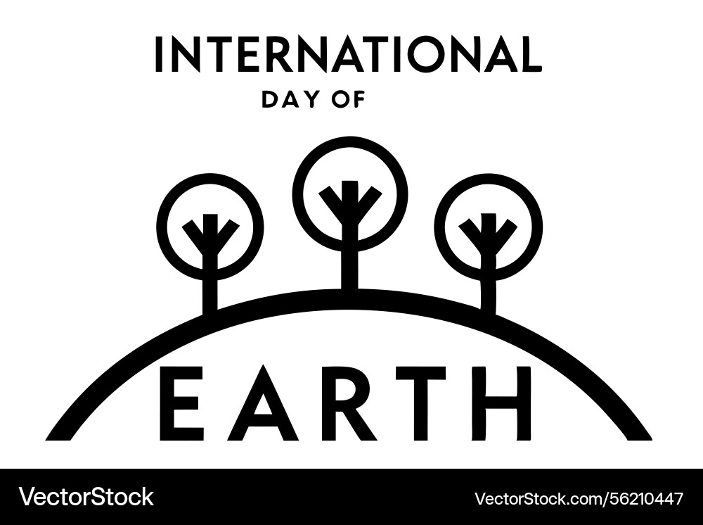 Earth day visual with stylized planet and trees Vector Image