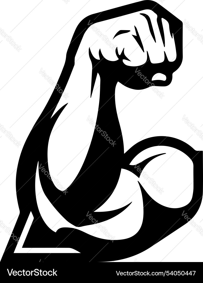 Flexed biceps icon in 3d style Vector Image