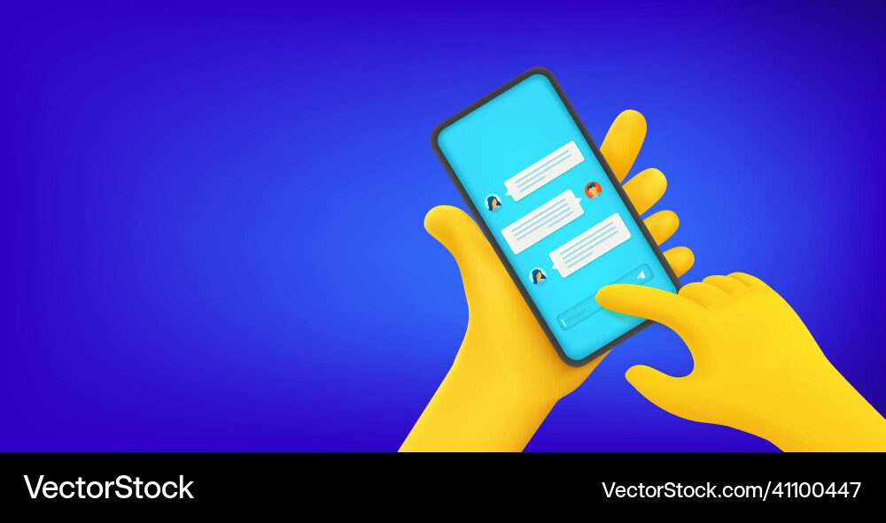 Man using smartphone to chatting with people Man using smartphone to chatting with people vector image