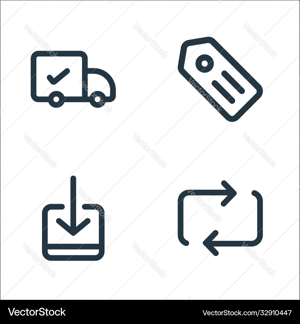 Marketplace line icons linear set quality Marketplace line icons linear set quality vector image