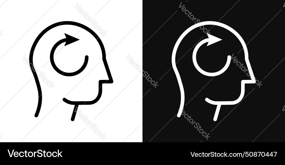 Memory recall icon set recall flashback Royalty Free Vector