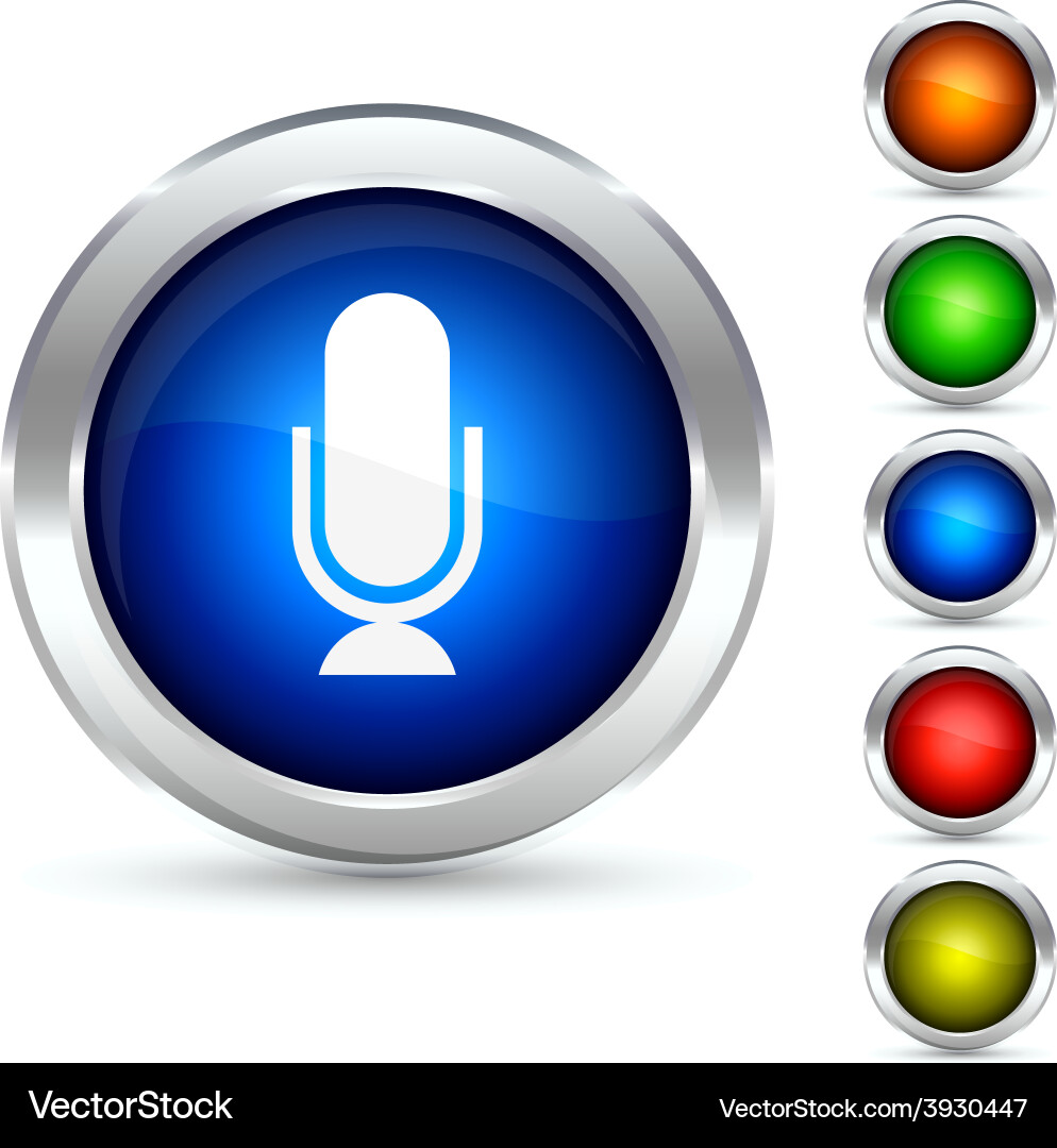 Small Mic Button Shape Mic button Royalty Free Vector Image - VectorStock