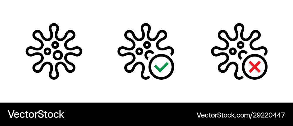 Pathogenic Viruses & Infections Icons Vector Image
