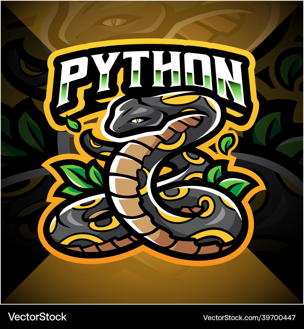 Python esport mascot logo design Royalty Free Vector Image