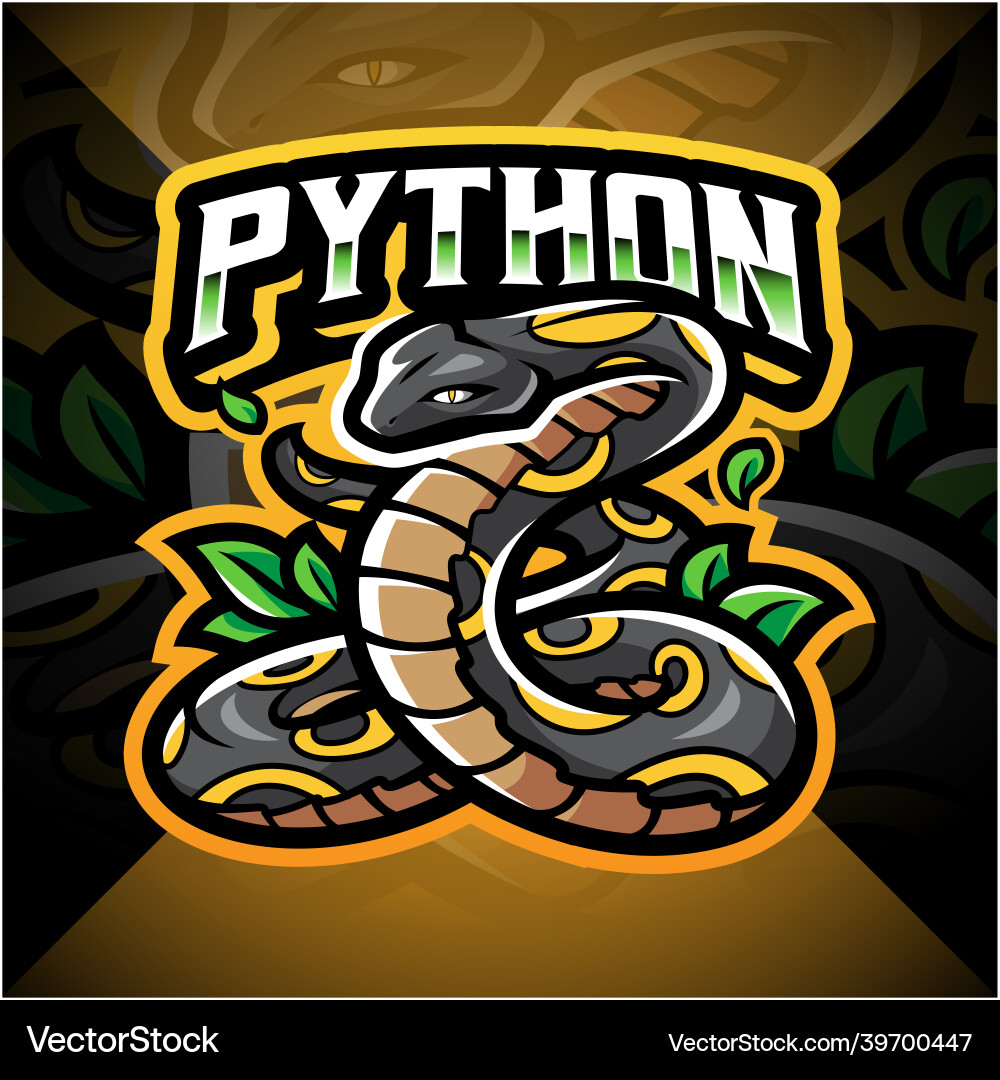 Python esport mascot logo design vector image