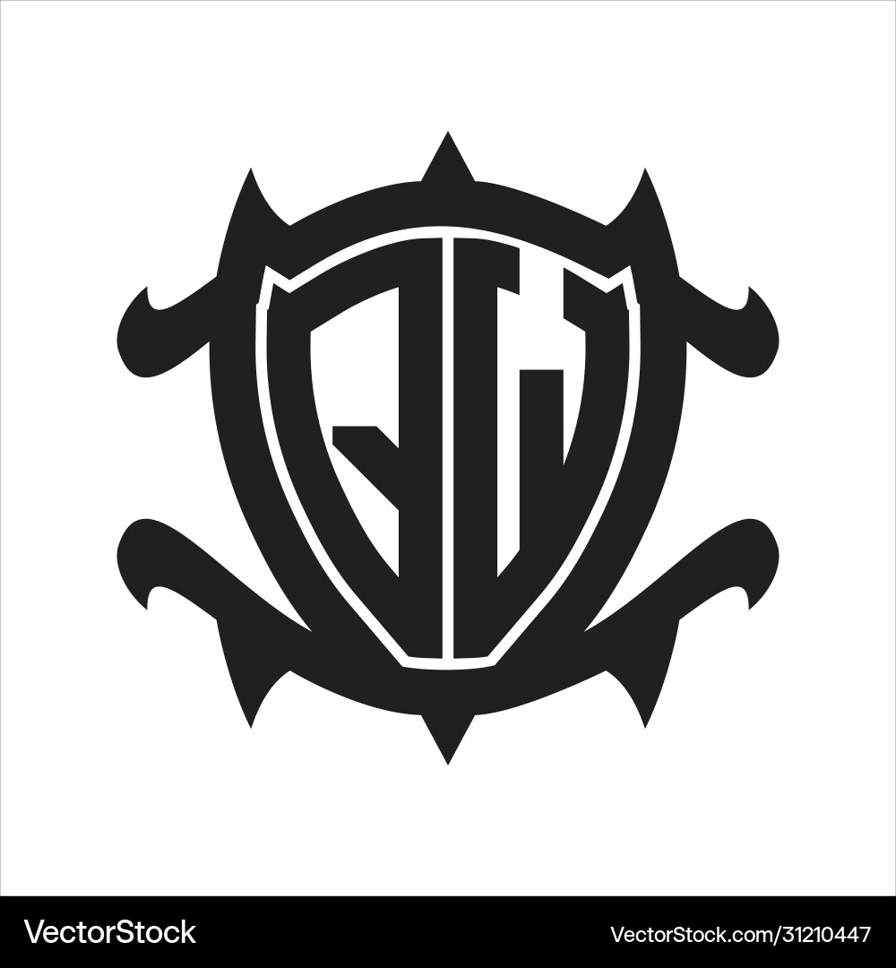 Qw logo monogram isolated with frame shield shape Vector Image