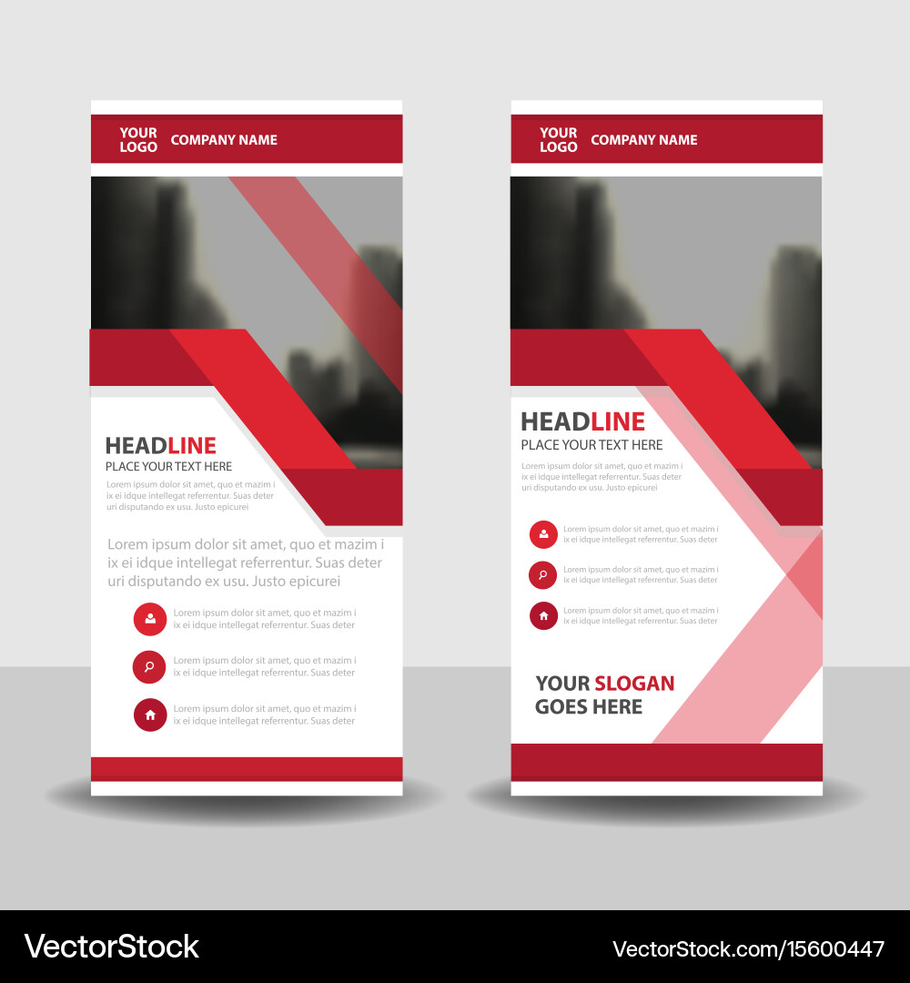 Red business roll up banner flat design Vector Image