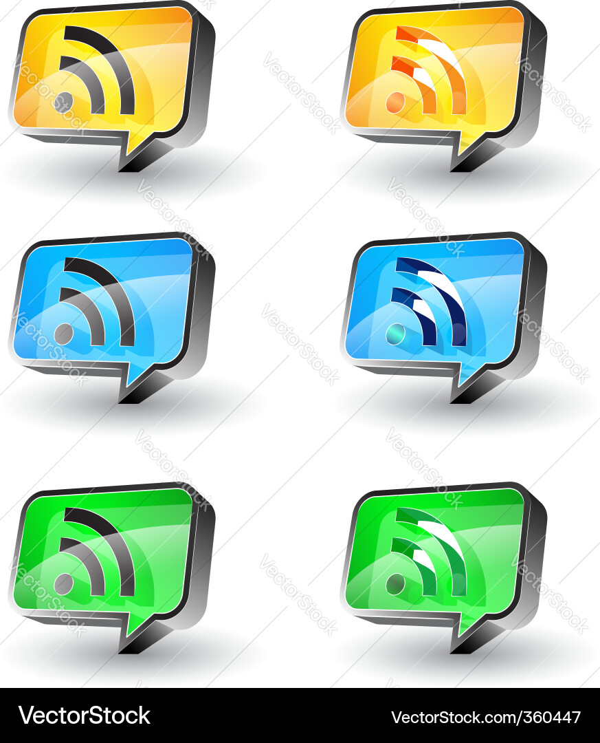 Rss button Vector Image