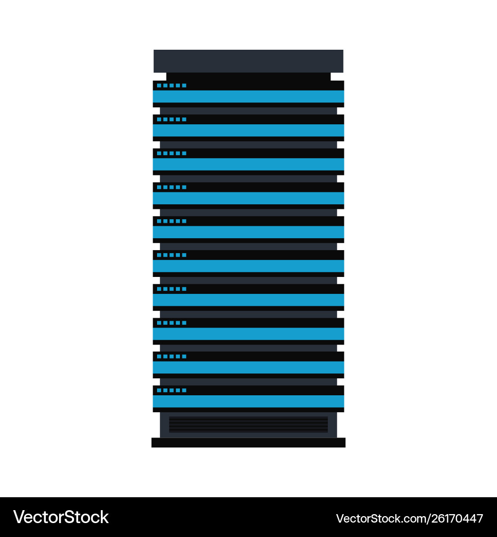 Server rack icon database storage design vector image
