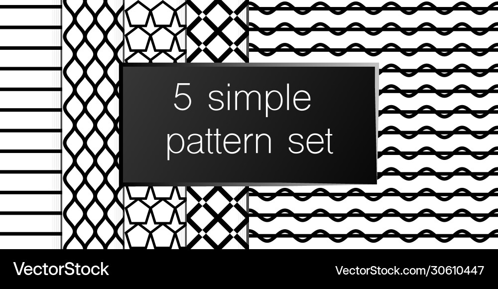 Set 5 simple ornament patterns use for ceramic Set 5 simple ornament patterns use for ceramic vector image