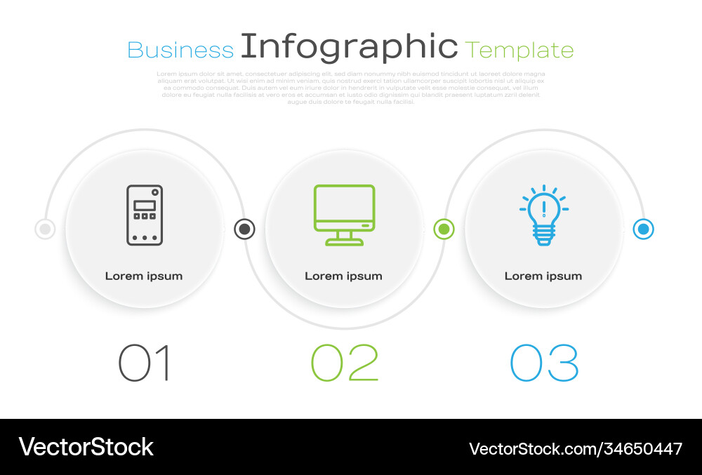 Set line mobile phone computer monitor screen Vector Image