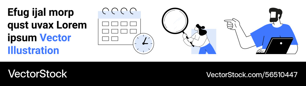 Teamwork in organizing schedule analyzing data vector image