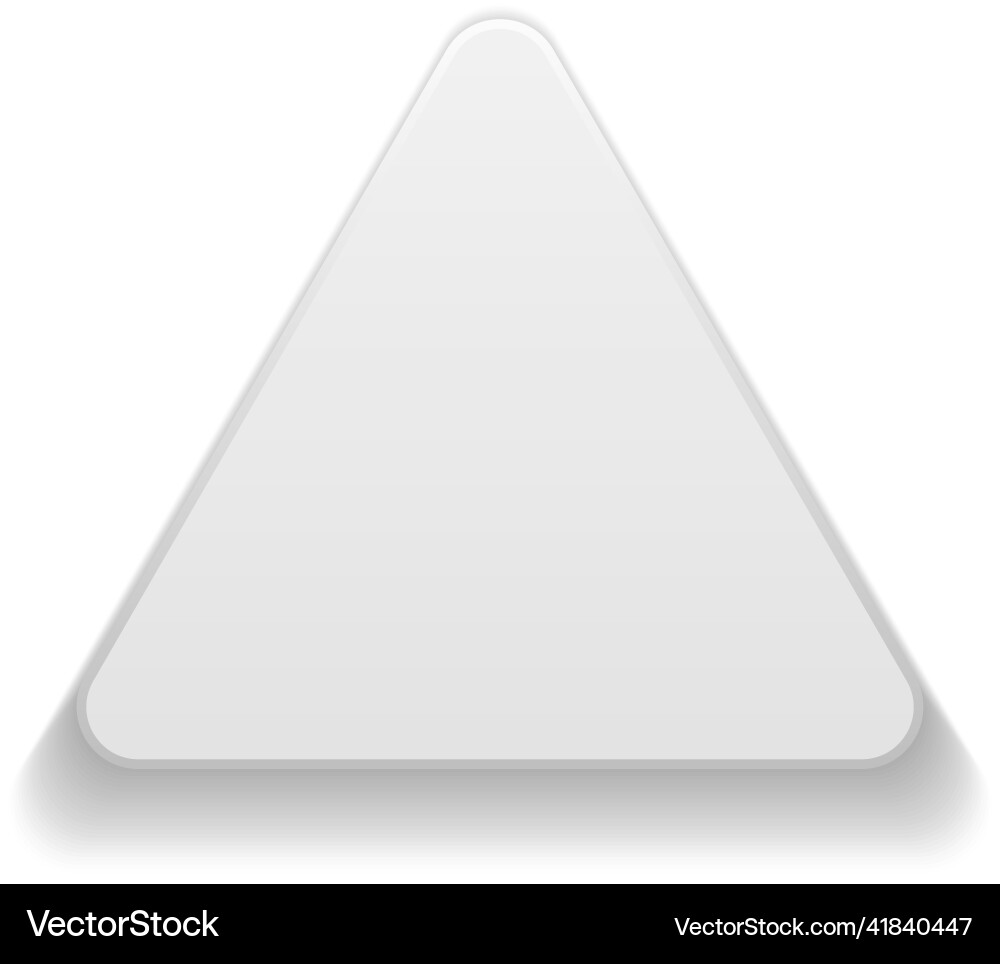 White triangle shape realistic blank button White triangle shape realistic blank button vector image