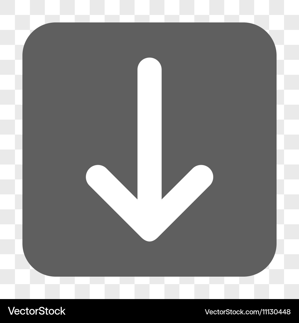 Arrow down rounded square button vector image