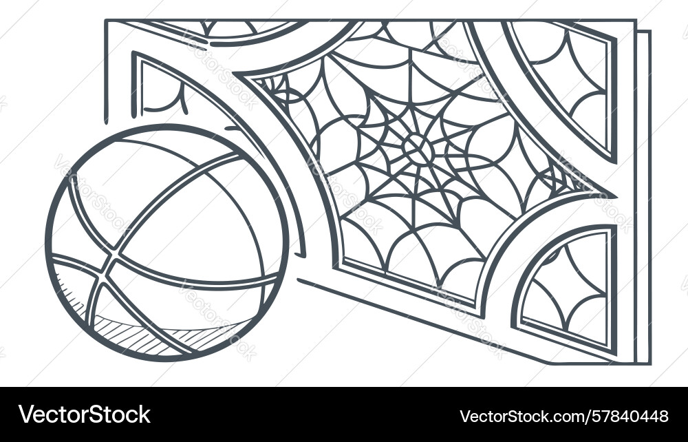 Basketball with abstract geometric web pattern Vector Image