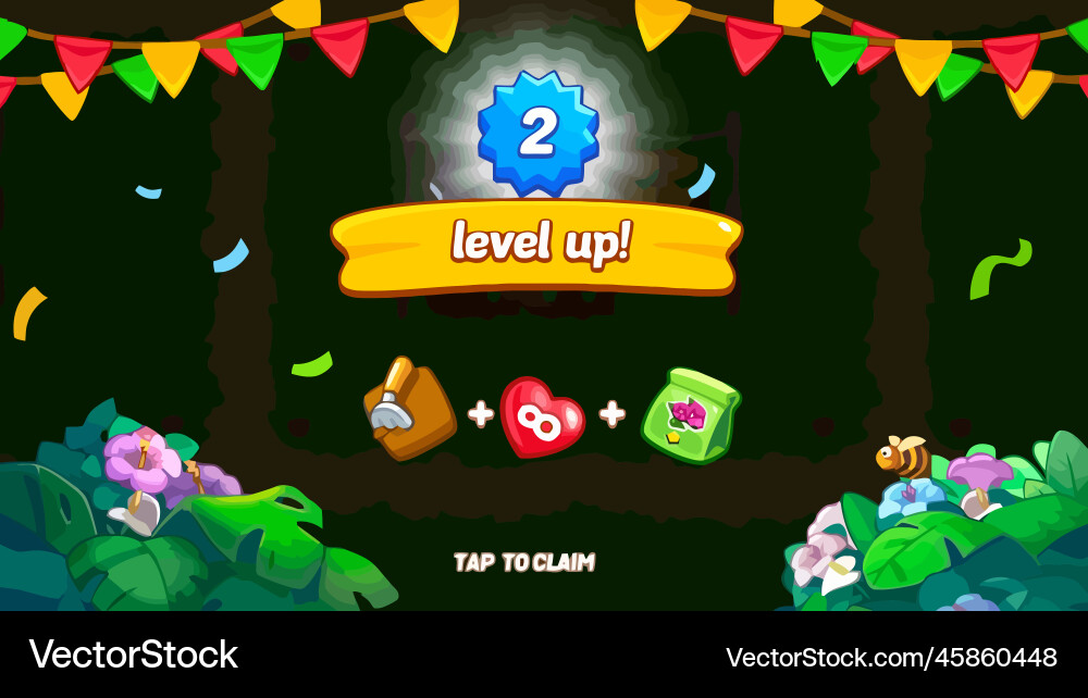 Complete set of level button game ui pop-up icon Vector Image