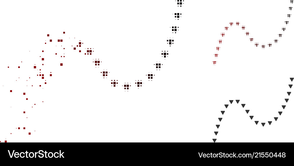 Dissolving pixel halftone dotted curve icon Dissolving pixel halftone dotted curve icon vector image