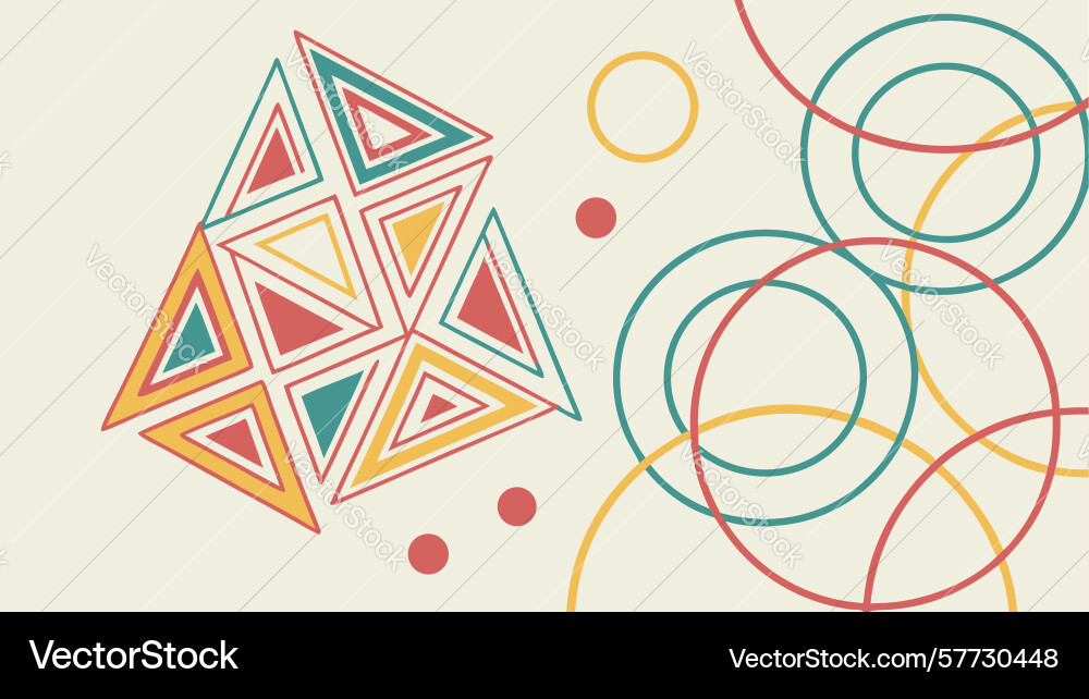 Dynamic abstract geometric triangles and circles vector image