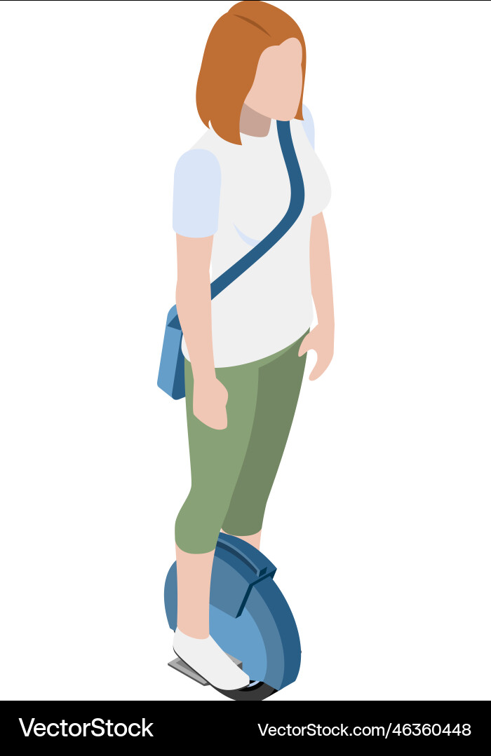 Isometric segway girl composition vector image