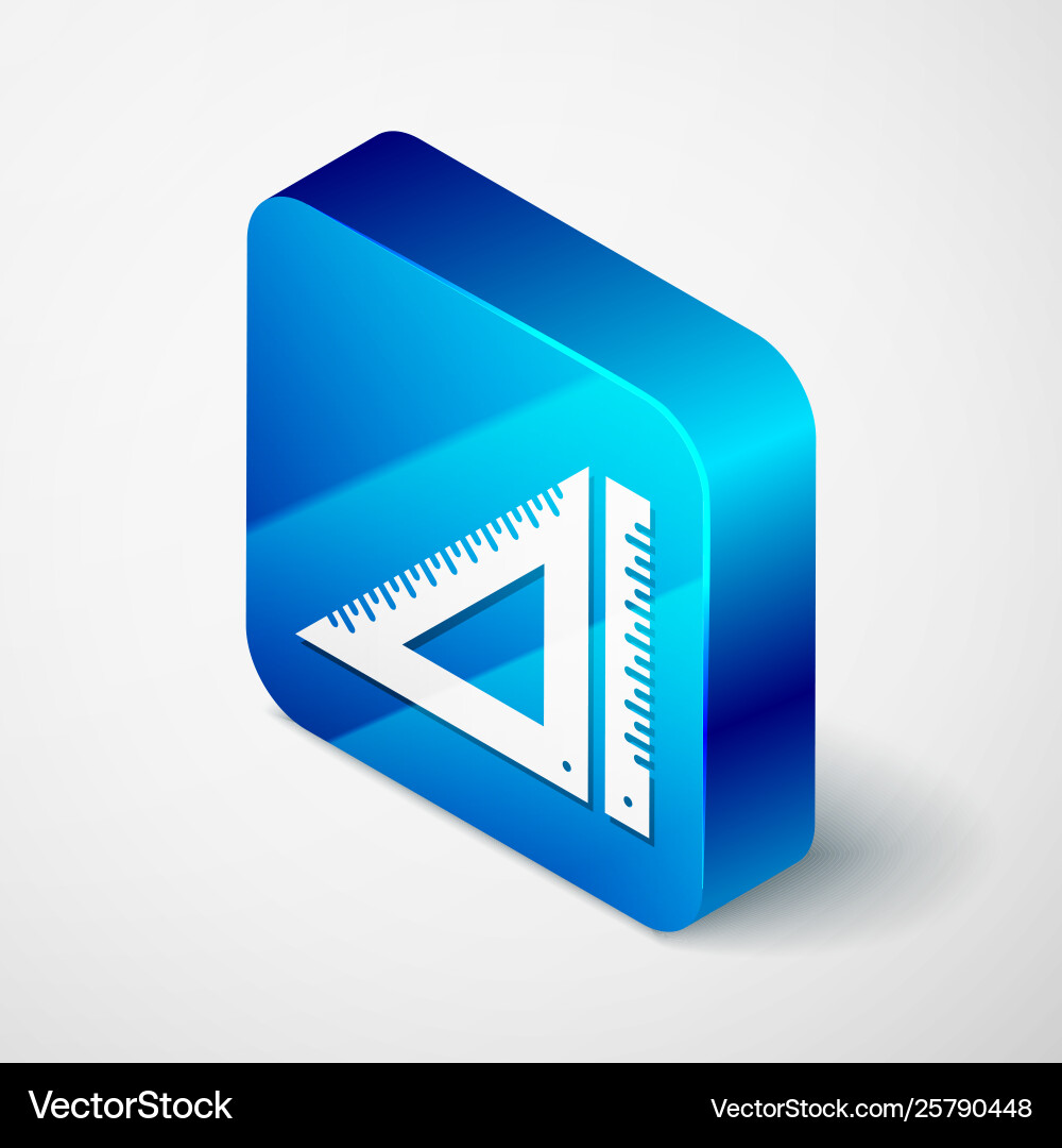 Isometric triangular ruler icon isolated on white Isometric triangular ruler icon isolated on white vector image